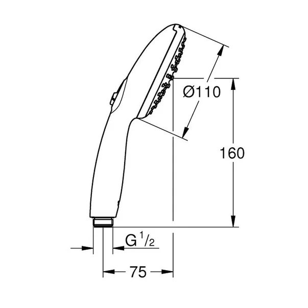 Para de dus Grohe Vitalio Start 110 crom cu 2 functii [8]