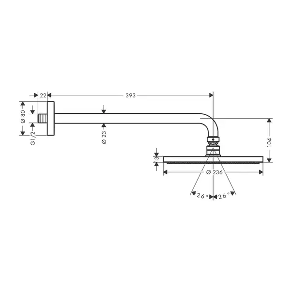 Sistem de dus incastrat Hansgrohe Raindance S 240 crom lucios [8]