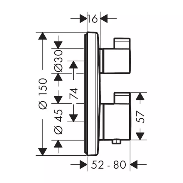 Sistem de dus incastrat Hansgrohe Croma 280 Ecostat S crom lucios [13]
