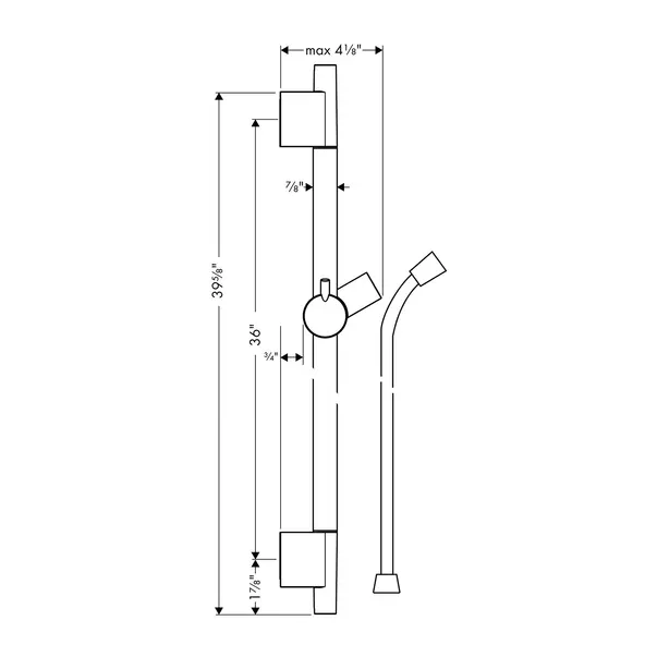 Bara cu furtun de dus Hansgrohe Unica S Puro 90 cm auriu lucios [4]