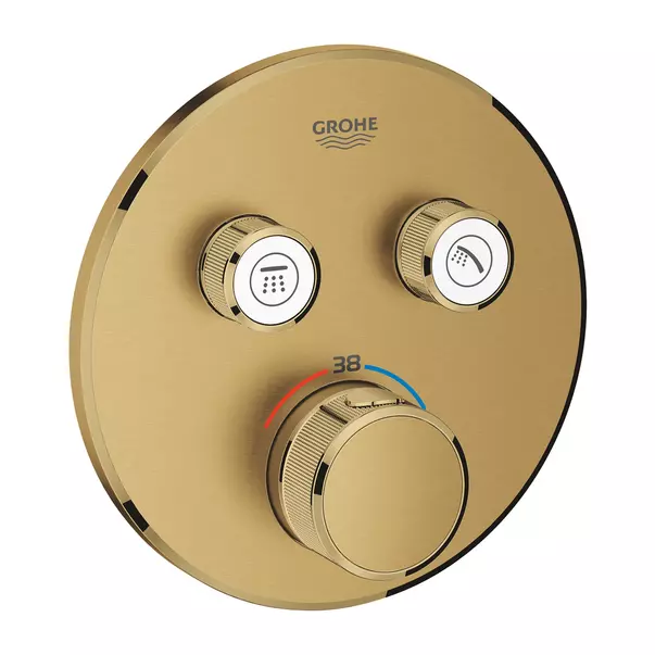 Baterii baie - Baterie dus incastrata cu termostat Grohe Grohtherm SmartControl 2 iesiri auriu periat Cool Sunrise