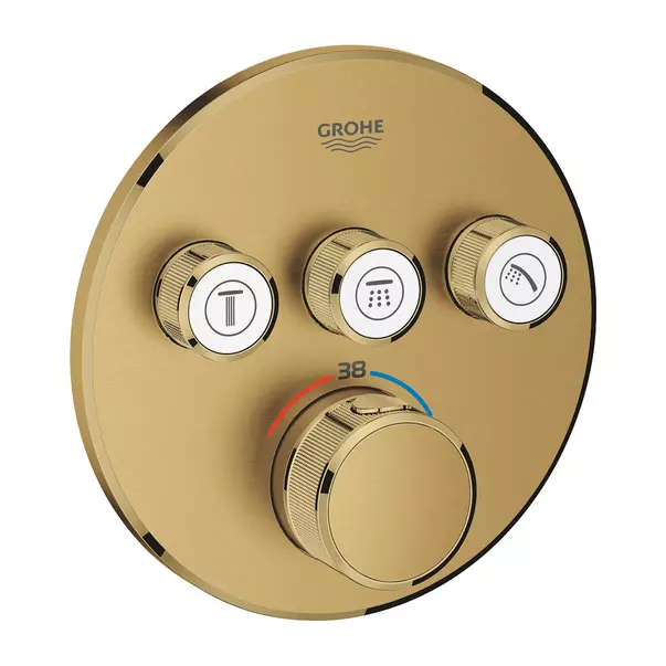 Baterii baie - Baterie dus incastrata cu termostat Grohe Grohtherm SmartControl 3 iesiri auriu periat Cool Sunrise
