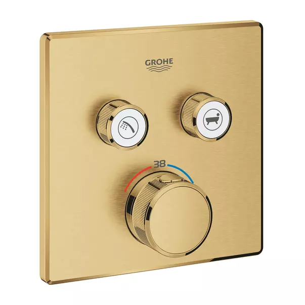 Baterii cada - Baterie cada - dus incastrata Grohe Grohtherm SmartControl auriu periat Cool Sunrise fara corp ingropat