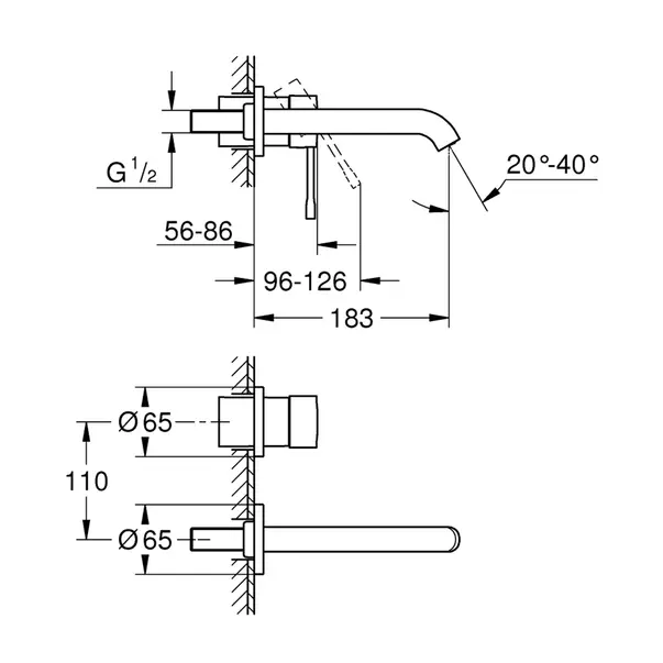 Baterie lavoar incastrata Grohe Essence M 18 cm auriu periat Cool Sunrise fara corp ingropat [2]