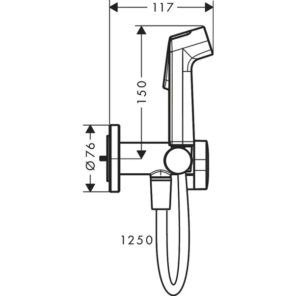 Dus igienic auriu lucios Hansgrohe S EcoSmart cu 1 jet Bidette [2]