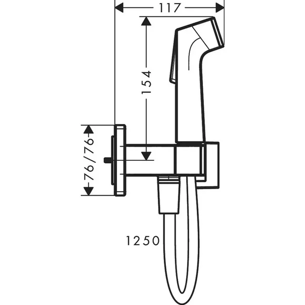 Dus igienic alb mat Hansgrohe S EcoSmart Bidette [2]
