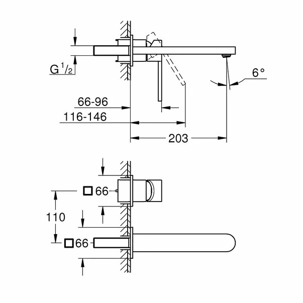 Baterie lavoar Grohe Plus incastrata [4]