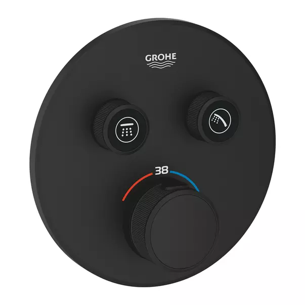 Baterii baie - Baterie dus Grohe Grohtherm SmartControl negru mat Phantom Black fara corp ingropat