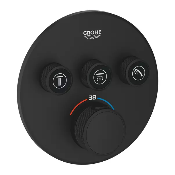Baterie cada - dus Grohe Grohtherm SmartControl negru mat Phantom Black fara corp ingropat [1]