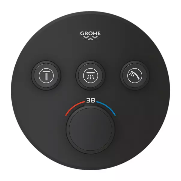 Baterie cada - dus Grohe Grohtherm SmartControl negru mat Phantom Black fara corp ingropat [2]