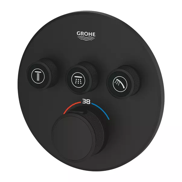 Baterie cada - dus Grohe Grohtherm SmartControl negru mat Phantom Black fara corp ingropat [4]