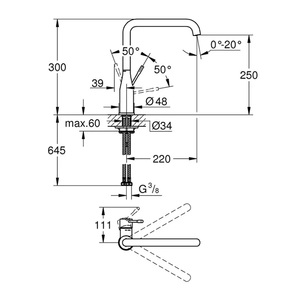 Baterie bucatarie Grohe Essence pipa rotativa antracit lucios Hard Graphite [2]