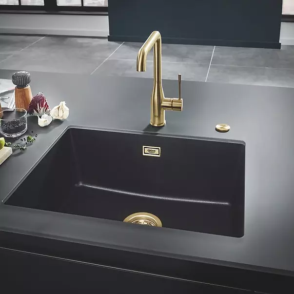 Baterie bucatarie Grohe Essence pipa rotativa auriu lucios Cool Sunrise [3]