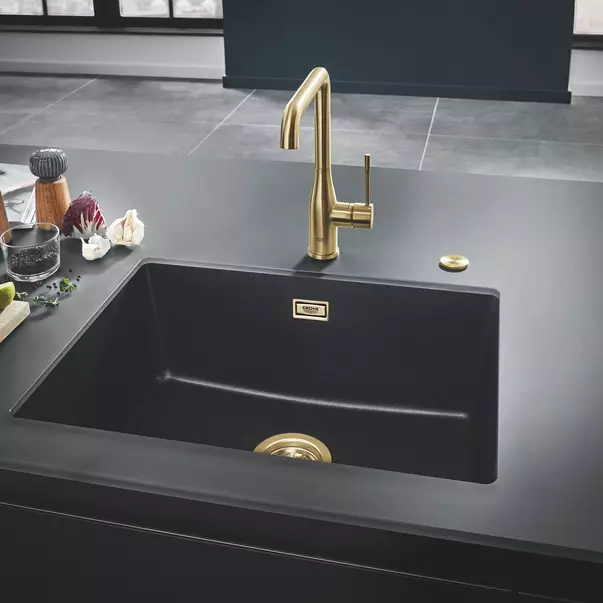 Baterie bucatarie Grohe Essence pipa rotativa auriu periat Cool Sunrise [1]