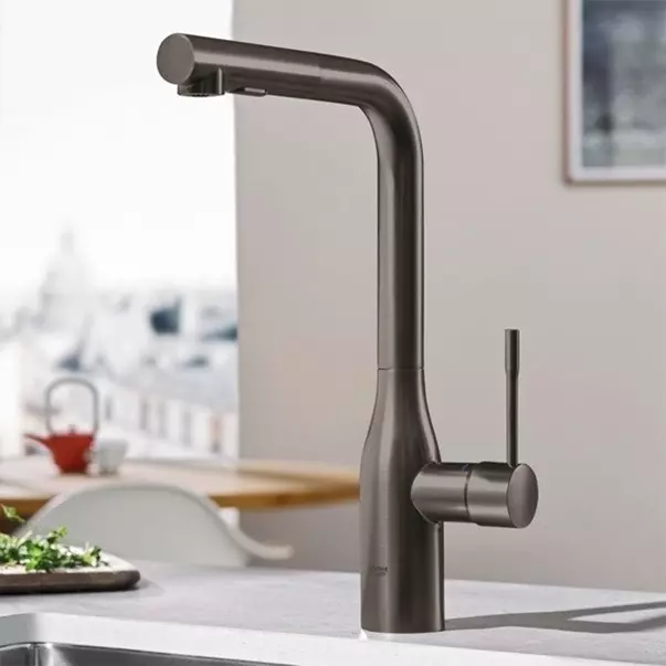 Baterie bucatarie cu dus extractabil Grohe Essence inalta antracit periat Hard Graphite [2]
