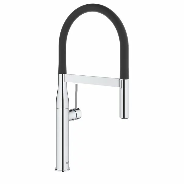 Baterie bucatarie cu pipa flexibila Grohe Essence negru - crom [1]