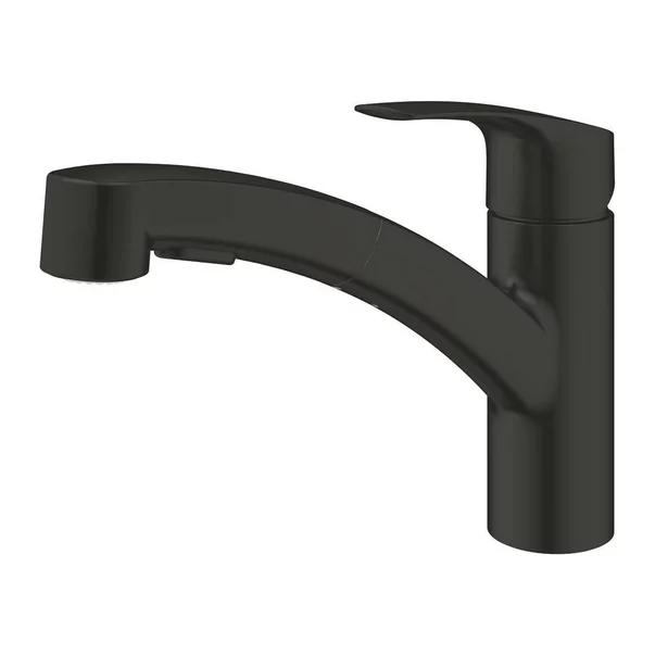 Baterie bucatarie cu dus extractibil negru mat Grohe Eurosmart New [2]