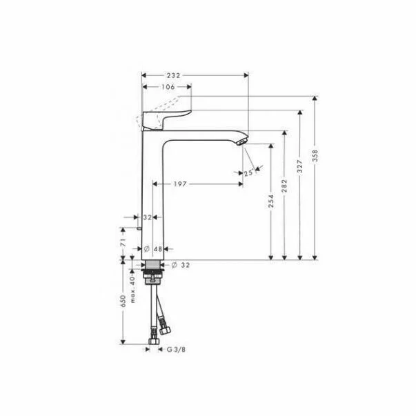 Baterie lavoar inalta Hansgrohe Metris 260 crom lucios [2]