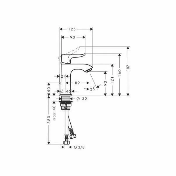 Baterie lavoar Hansgrohe Metris 100 crom lucios [2]