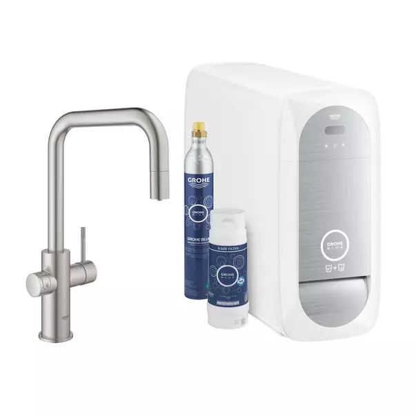 Baterie bucatarie Grohe Blue Home Ondus crom periat Supersteel pipa tip U si Starter Kit [1]