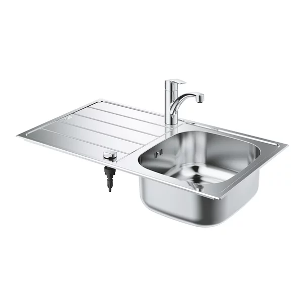 Chiuvete Inox - Set chiuveta inox Grohe K200 45 cm 1 cuva cu picurator orientare dreapta si baterie