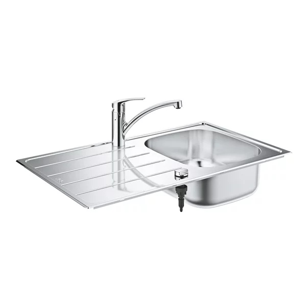 Set chiuveta inox Grohe K200 45 cm 1 cuva cu picurator orientare dreapta si baterie [2]