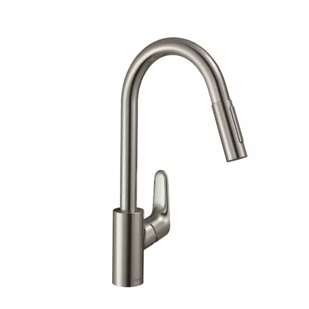 Baterii cu dus extractabil - Baterie bucatarie cu dus extractibil Hansgrohe Focus 240 inox