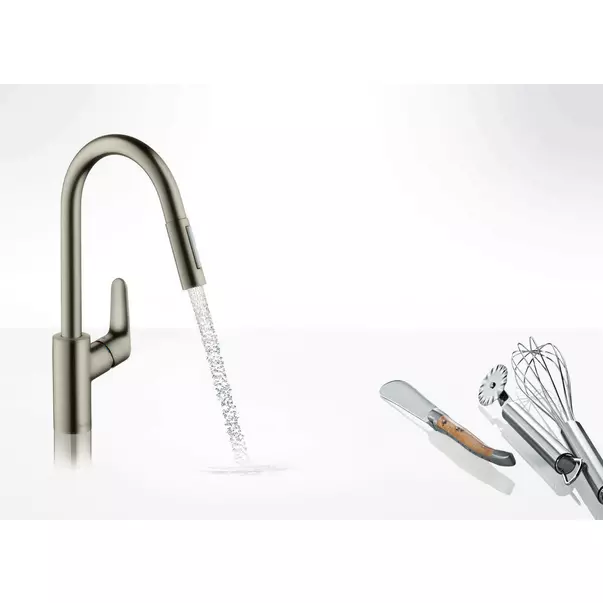 Baterie bucatarie cu dus extractibil Hansgrohe Focus 240 inox [3]