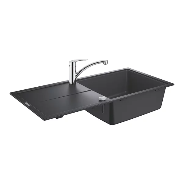 Bucatarie - Set chiuveta compozit Grohe K400 60 cm negru si baterie Via