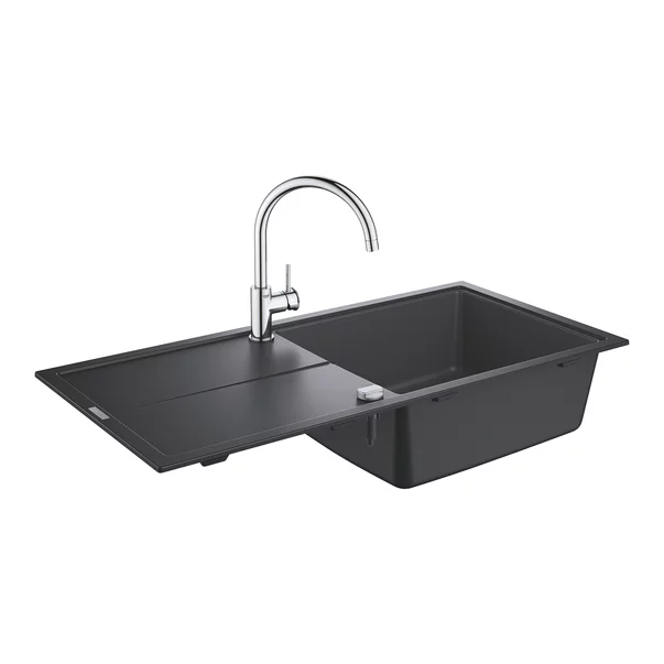 Bucatarie - Set chiuveta compozit Grohe K400 60 cm negru si baterie BauClassic