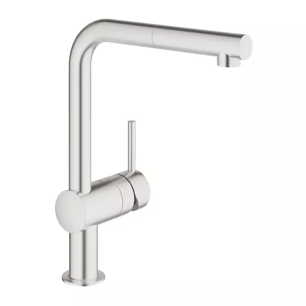 Baterie bucatarie cu dus extractibil Grohe Minta crom periat Supersteel [1]