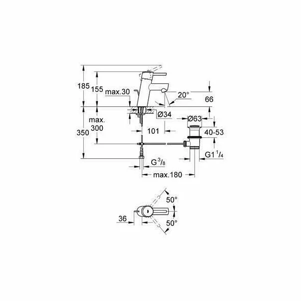 Baterie lavoar Grohe Concetto crom lucios [3]