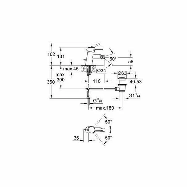 Baterie bideu Grohe Concetto crom lucios [2]