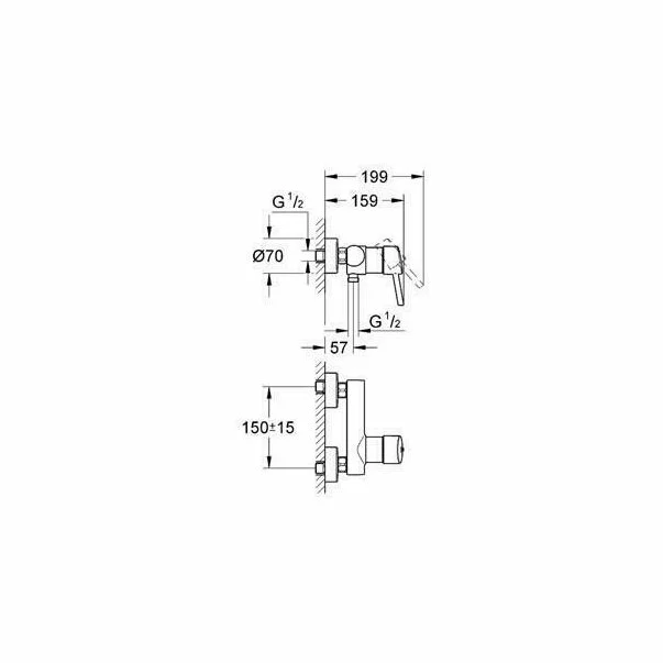 Baterie dus Grohe Concetto monocomanda crom lucios [2]