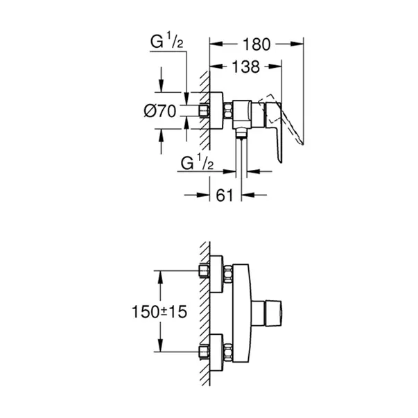 Baterie dus Grohe Start monocomanda finisaj negru mat [3]