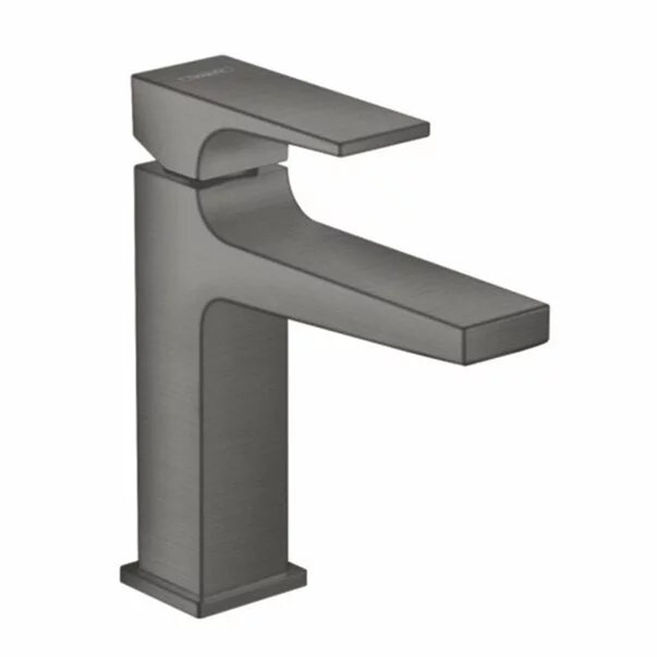 Baterii baie - Baterie lavoar Hansgrohe Metropol 110 cu ventil Push-Open negru - crom periat