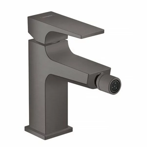 Baterii bideu si dus igienic - Baterie bideu Hansgrohe Metropol cu ventil Push-Open negru - crom periat