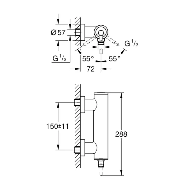 Baterie dus Grohe Atrio antracit periat Hard Graphite monocomanda [2]