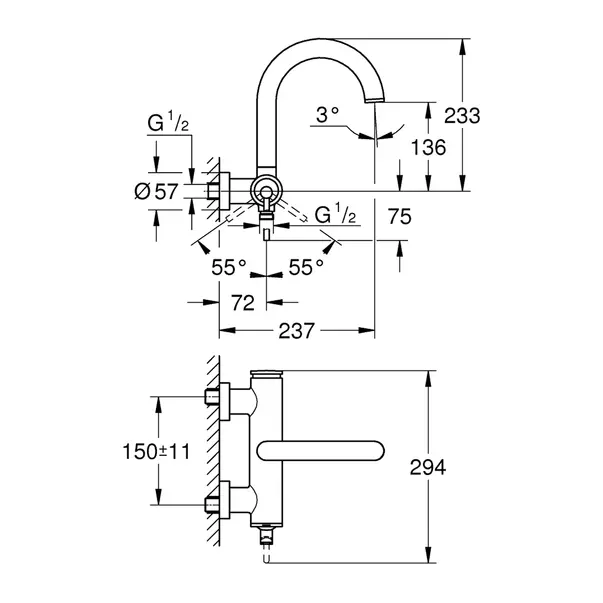 Baterie cada - dus Grohe Atrio monocomanda auriu lucios Cool Sunrise [2]