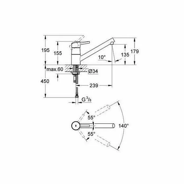 Baterie bucatarie Grohe Concetto crom lucios [2]
