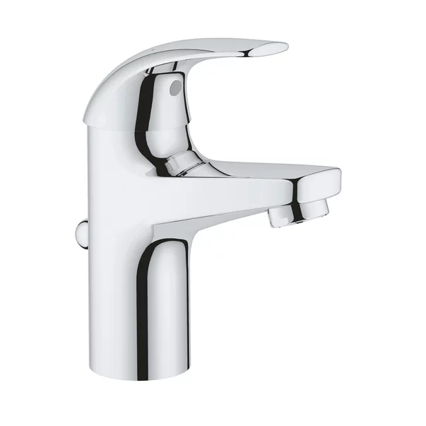 Baterie lavoar monocomanda Grohe Baucurve crom lucios cu ventil [1]