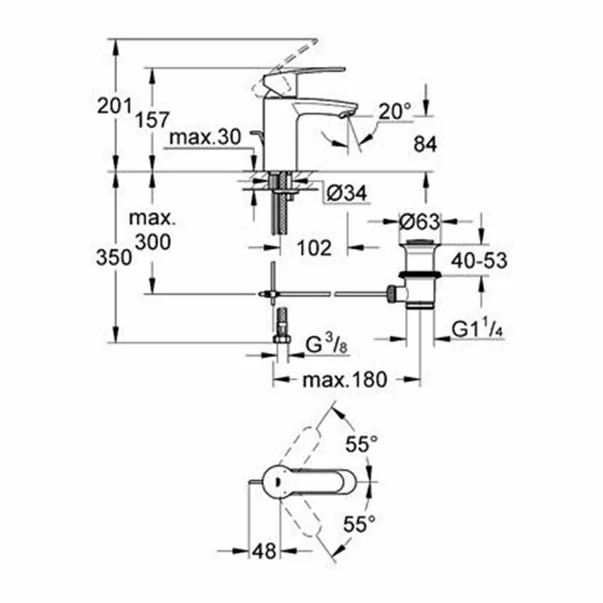 Baterie lavoar Grohe Eurostyle Cosmopolitan S crom lucios monocomanda [3]