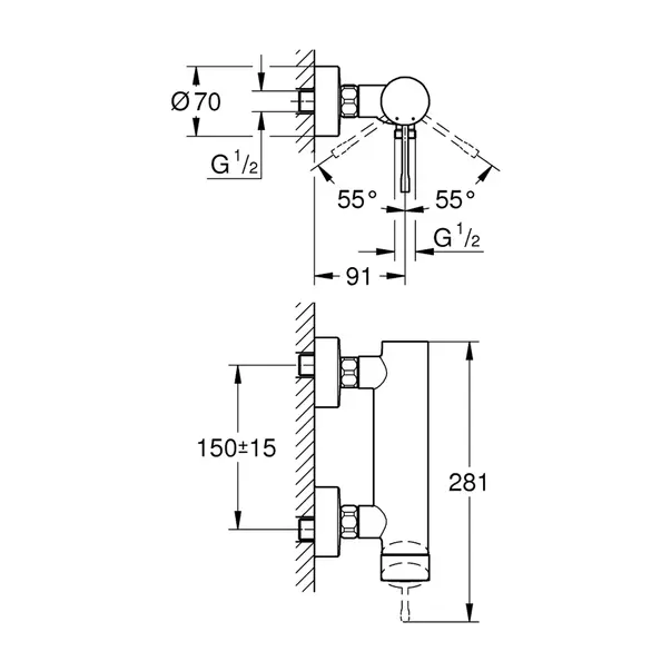 Baterie dus Grohe Essence monocomanda antracit periat Hard Graphite [2]
