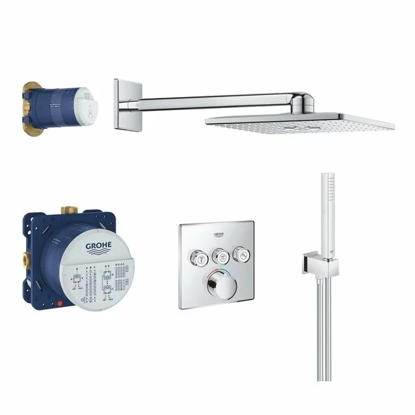 Sistem de dus Grohe SmartControl 3 iesiri incastrat patrat fara termostat [1]