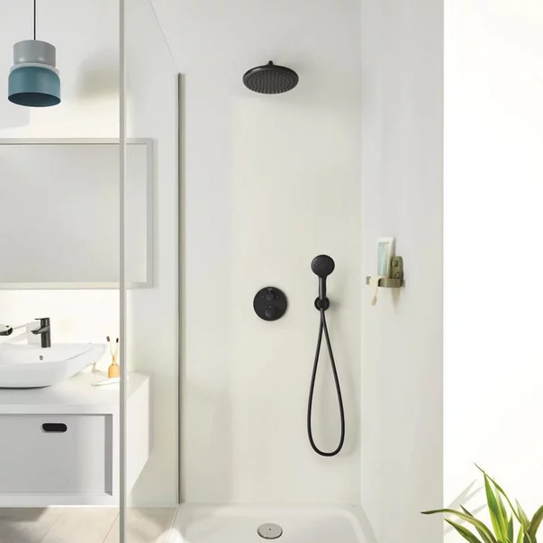 Sistem de dus incastrat Grohe Precision cu palarie rotunda Vitalio Start 250 negru mat [2]