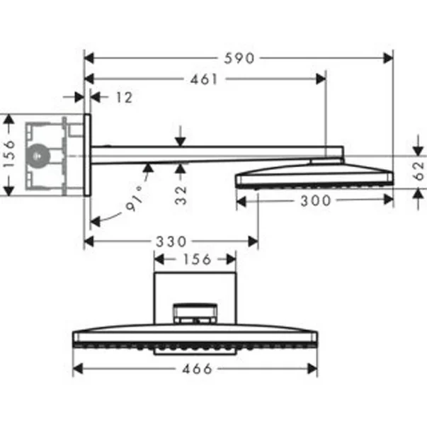 Palarie de dus Hansgrohe Axor ShowerSolutions 460/300 cu 1 functie [3]