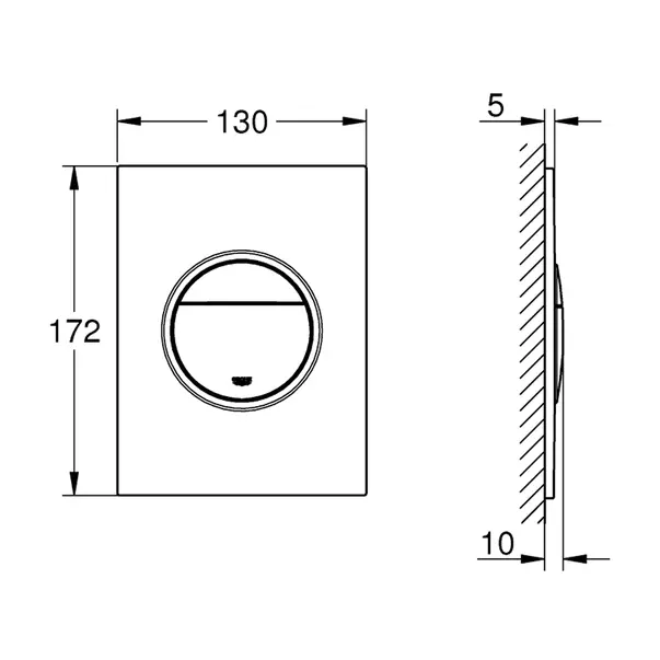 Clapeta de actionare Grohe Nova Cosmopolitan S antracit periat Hard Graphite [3]