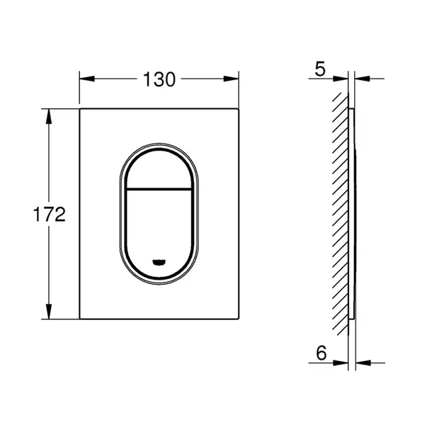 Clapeta de actionare Grohe Arena Cosmopolitan S antracit lucios Hard Graphite [4]