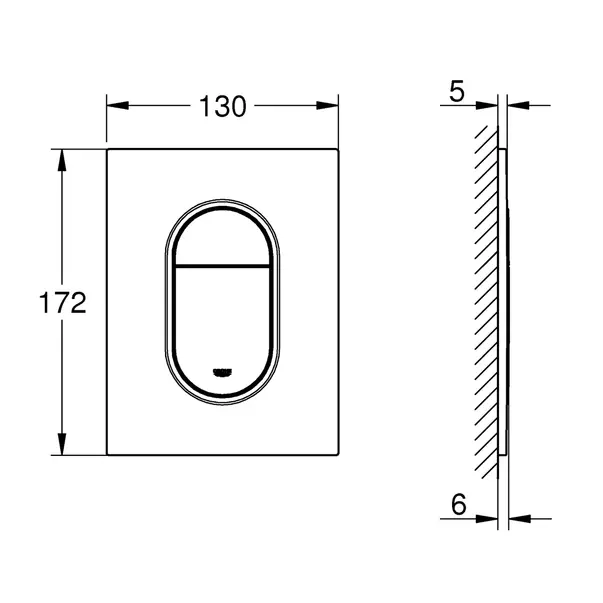 Clapeta de actionare Grohe Arena Cosmopolitan S antracit periat Hard Graphite [5]