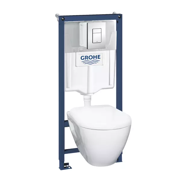 Obiecte Sanitare - Set rezervor WC Grohe Solido Perfect 4 in 1 si clapeta crom Skate Cosmopolitan plus vas WC cu capac softclose